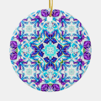 Ornamento De Cerâmica Arctic Prism — Mandala de Floco de Neve Colorido
