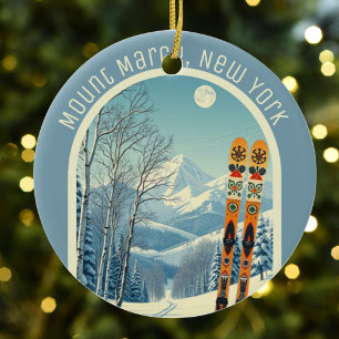 Ornamento De Cerâmica Área de esqui Mount Marcy Nova York souvenir