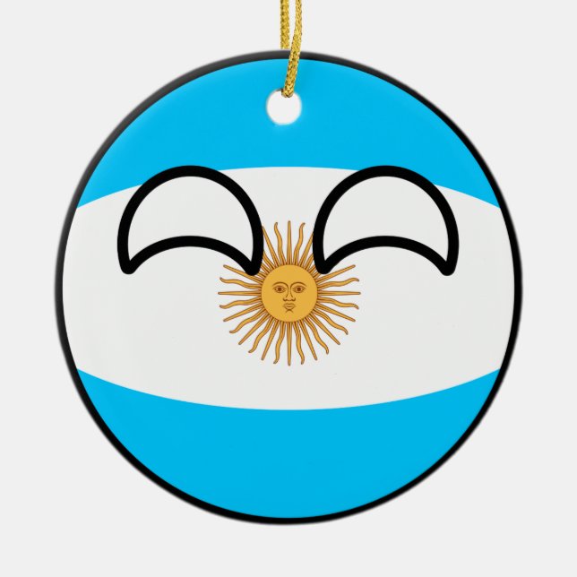 Ornamento De Cerâmica Argentina Geeky de tensão engraçada Countryball (Frente)
