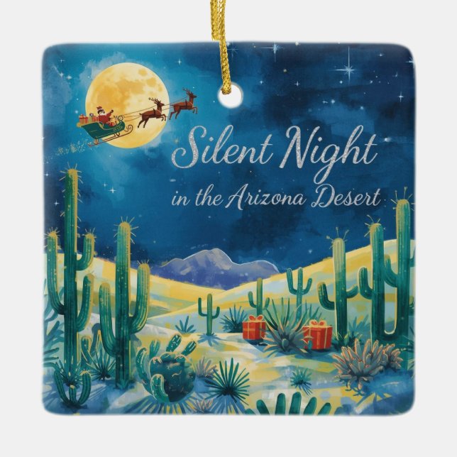 Ornamento De Cerâmica Arizona Christmas themed  (Frente)
