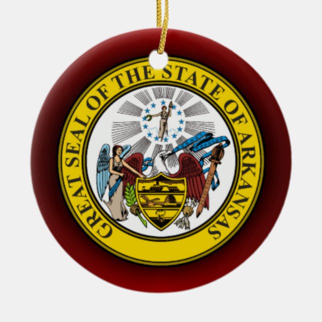 Ornamento De Cerâmica Arkansas Seal (Frente)