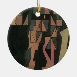 Ornamento De Cerâmica Arlequim por Juan Gris, Arte Cubista Vintage