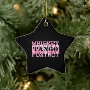 Ornamento De Cerâmica Armário Whiskey Tango Foxtrot Pink Camo