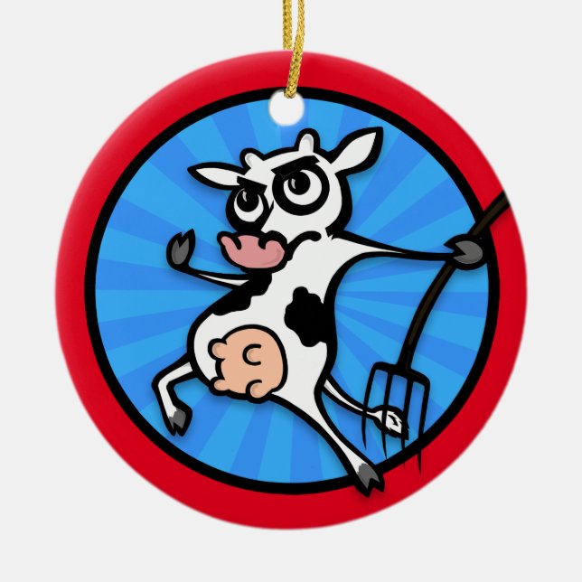 ORNAMENTO DE CERÂMICA ARMAZENAMENTO DE VACAS DE NATAL CERÂMICO (Frente)