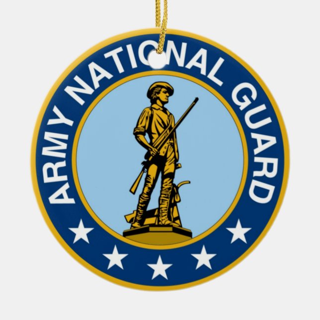 Ornamento De Cerâmica Army_National_Guard_logo (Frente)