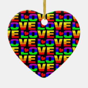 Ornamento De Cerâmica Arnament Rainbow Love, personalize