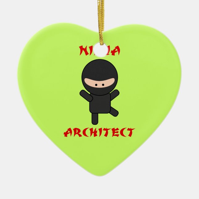 Ornamento De Cerâmica Arquiteto de Ninja (Frente)