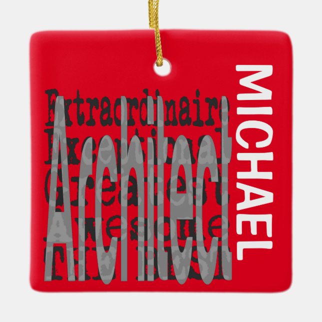 Ornamento De Cerâmica Arquiteto Extraordinário PERSONALIZADO (Frente)