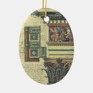 Ornamento De Cerâmica Arquitetura de safra, Coluna com Moldagem de Corni