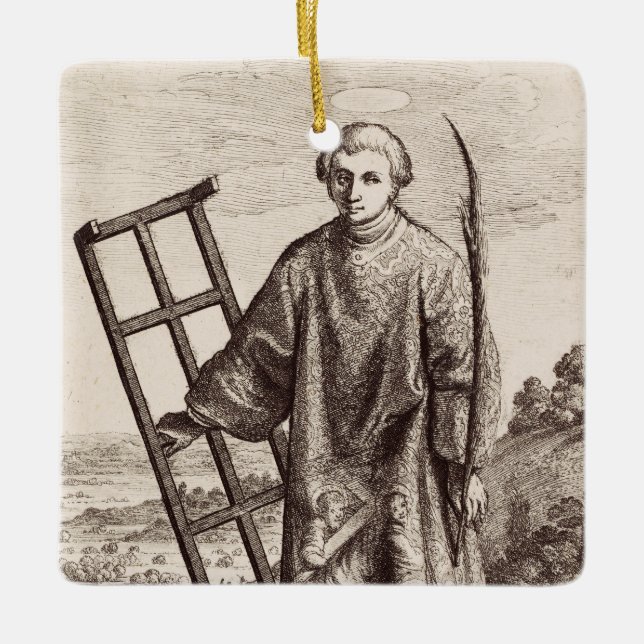 Ornamento De Cerâmica Arquivo do santo do cliente do cliente do santo La (Frente)