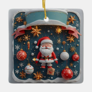Ornamento De Cerâmica Arranjo Festivo com Tema de Natal
