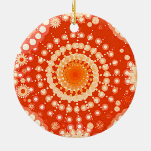 Ornamento De Cerâmica Arrastos e pineiras, laranja-mandarina