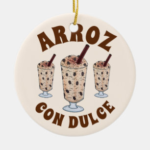 Ornamento De Cerâmica Arroz con Dulce Porto Rico em Arroz de Coco