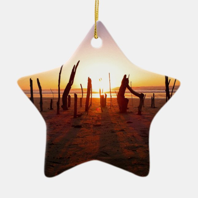 Ornamento De Cerâmica Art de praia (Frente)