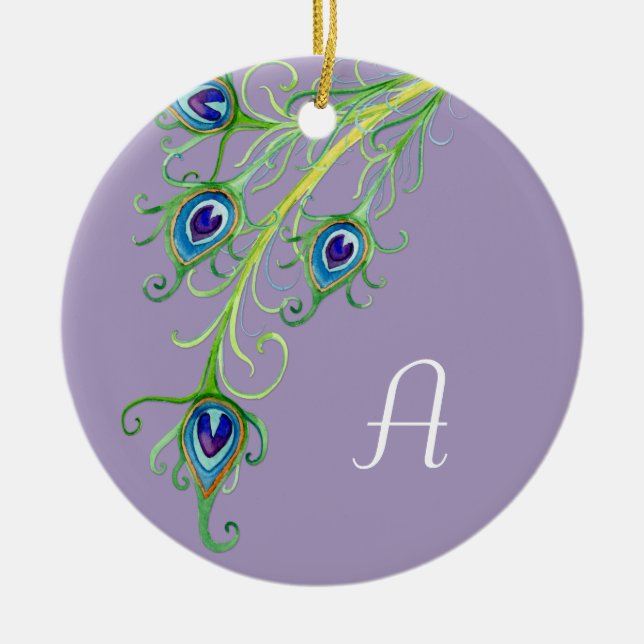 Ornamento De Cerâmica Art Deco Nouveau Style Pancas Pancas Pavão (Frente)