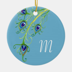 Ornamento De Cerâmica Art Deco Nouveau Style Pancas Pancas Pavão