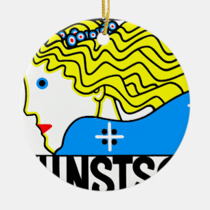 Ornamento De Cerâmica Art Nouveau Art Show Fair Maiden de 1908