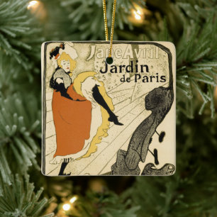 Ornamento De Cerâmica Art Nouveau Dancer Jane Avril, Toulouse Lautrec