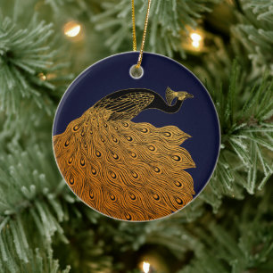 Ornamento De Cerâmica Art Nouveau Peacock Will Bradley
