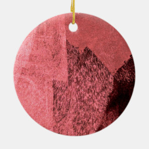Ornamento De Cerâmica Arte abstrato de pintura de amor preto rosa vermel