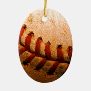 Ornamento De Cerâmica Arte Baseball