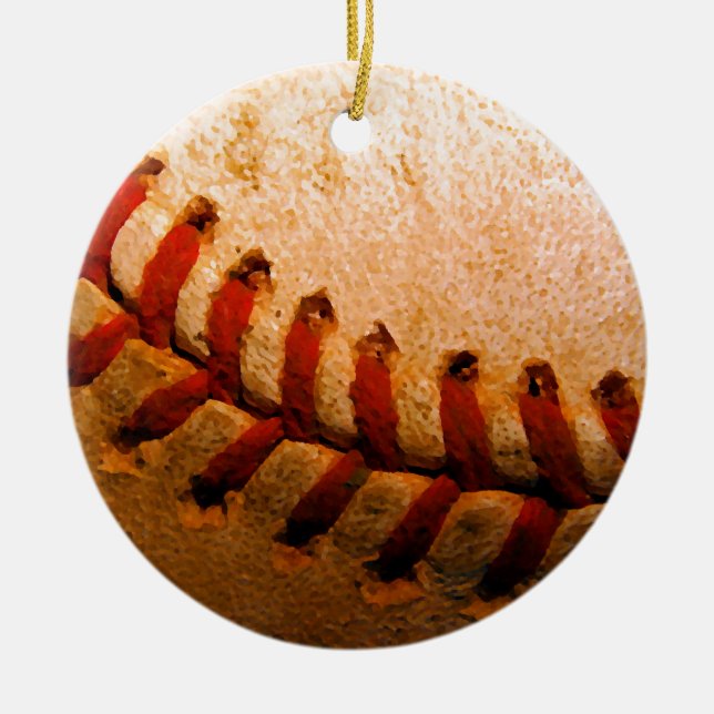Ornamento De Cerâmica Arte Baseball (Frente)