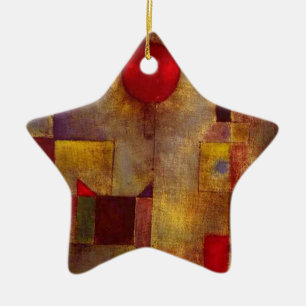 Ornamento De Cerâmica Arte Colorida Abstrata Balão Vermelho Paul Klee 