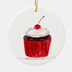 Ornamento De Cerâmica Arte da comida do cupcake