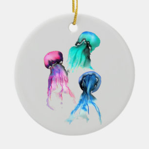 Ornamento De Cerâmica Arte de aquarela doce trio