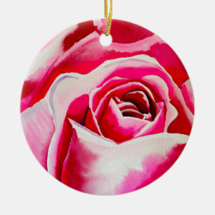 Ornamento De Cerâmica Arte de aquarela rosa-rosas