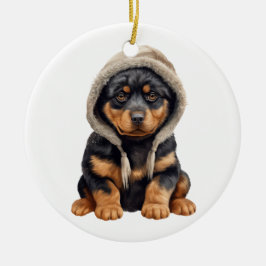 Ornamento De Cerâmica Arte de Cão Rottweiler Personalizada