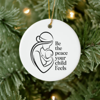 Ornamento De Cerâmica Arte de Citação Minimalista Mãe Bebê