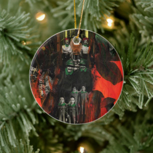 Ornamento De Cerâmica Arte de Colagem Surrealista Gira-Fogo da Chama Ete