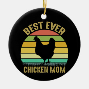 Ornamento De Cerâmica Arte de Frango Melhor de Sempre Mãe de Frango