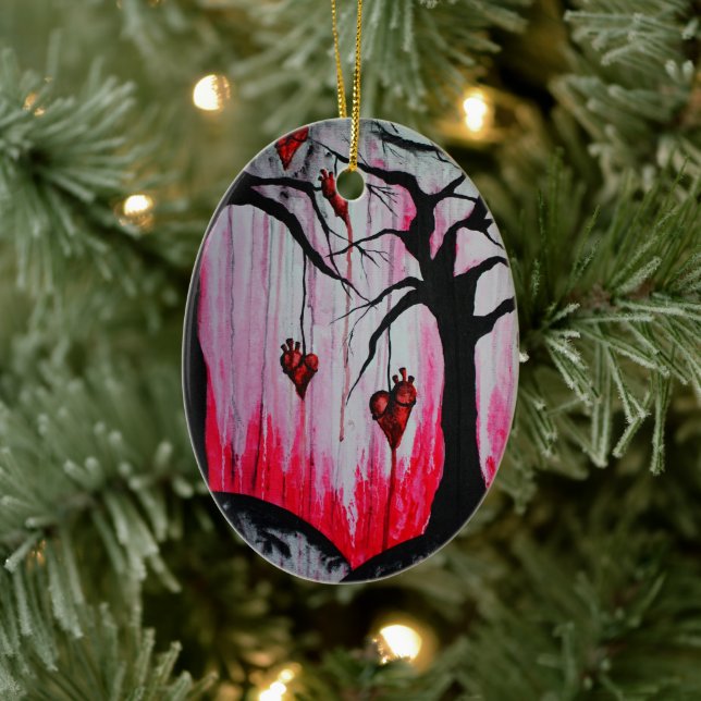 Ornamento De Cerâmica Arte de Gótico de Árvores Cardíacas Secas e Secas (Árvore)