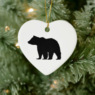 Ornamento De Cerâmica Arte de Natal do Black Bear