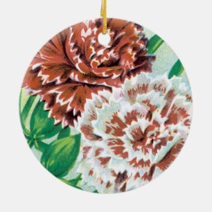 Ornamento De Cerâmica Arte de Pacote de Sementes Antigas, Flores de Crav