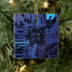 Ornamento De Cerâmica Arte de Padrão de Trilha de Placa de Circuito PCB 