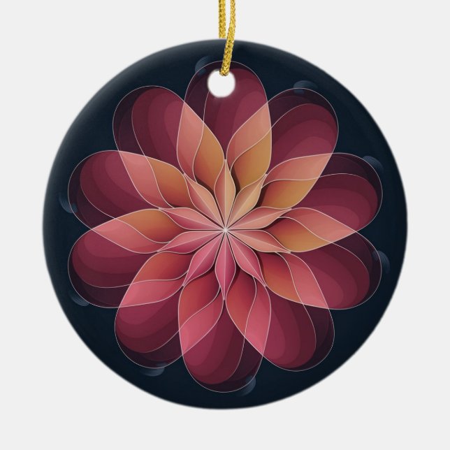 Ornamento De Cerâmica Arte De Vidro Arrefecida, Vidro Espalhado De Flor  (Frente)