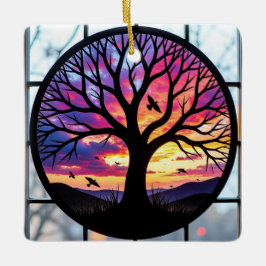 Ornamento De Cerâmica Arte de Vidro Estreita, Árvore de Vidro Estreito