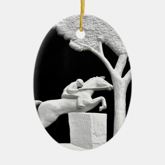 Ornamento De Cerâmica Arte do cavalo de Saratoga (Frente)