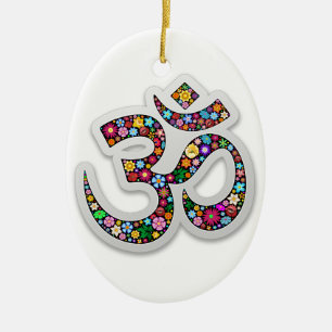 Ornamento De Cerâmica Arte do Símbolo Floral Namaste