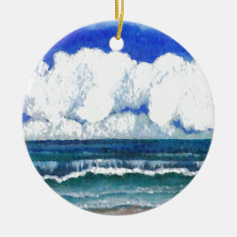 Ornamento De Cerâmica Arte do verão da praia do mar da sonata do oceano