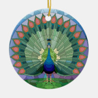 Arte em Vidro Pintado, Pavão em Vidro Pintado
