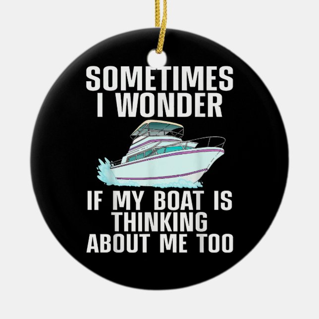 Ornamento De Cerâmica Arte Engraçada De Barcos Para Homens Barcos (Frente)