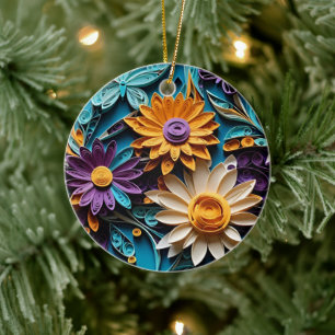Ornamento De Cerâmica Arte Floral em Papel Quilled Sinfonia