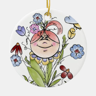 Ornamento De Cerâmica Arte Foliar de Jardim