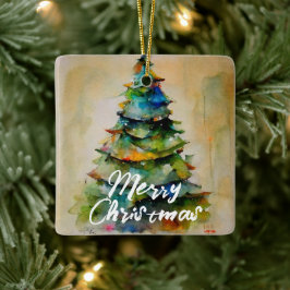 Ornamento De Cerâmica Arte Fotográfico Artístico de Árvore de Natal em A