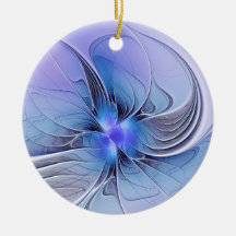 Arte fractal moderna abstrata azul lavanda