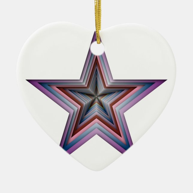 Ornamento De Cerâmica arte geométrica abstrato estrela (Frente)